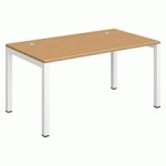 BUREAU DROIT TEAM LINE HÊTRE L 140 CM PIÉTEMENT BLANC