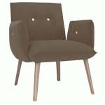 FAUTEUIL SODA BOUTONS BEIGE CARABU TAUPE