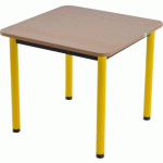 LE LOT DE 2 TABLES LISE 4 PIEDS TUBE 60 X 60 CM TAILLE 1 - JAUNE