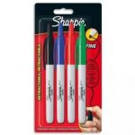 SHARPIE POCHETTE DE 4 MARQUEURS PERMANENTS POINTE OGIVE RÉTRACTABLE ASSORTIS DE PAPERMATE S0437070