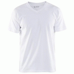 T-SHIRT COL V BLANC TAILLE XXL - BLAKLADER