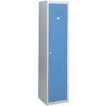 VESTIAIRE BUDGET - INDUSTRIE SALISSANTE - ELÉMENT DÉPART - CORPS GRIS - PORTES BLEU