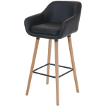 JAMAIS UTILISÉ] TABOURET DE BAR MALMÖ T381, CHAISE DE BAR TABOURET DE COMPTOIR SIMILI CUIR, NOIR - BLACK