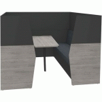 BOX SIMPLE 6 PLACES AVEC TABLE CHÊNE GRIS/CARBONE - SIMMOB