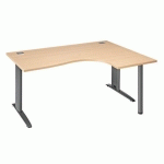 BUREAU COMPACT EXCELLENS À DROITE RÉGLABLE HÊTRE PIÉTEMENT MÉTAL ALU