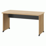 BUREAUX DROITS QUARTA PLUS L 140 X P 80 CM CHÊNE AMBRÉ PIÈTEMENT PLEIN BOIS