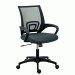 CHAISE DE BUREAU SPRING - ASSISE TISSU NOIR DOSSIER GRIS