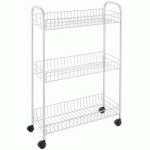 DESSERTE MULTI-USAGE SLIM, 3 NIVEAUX, BLANC