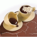 MATFER - PLAQUE 3 SOUCOUPES CHOCOLAT 80 MM - 380254