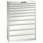 ARMOIRE 10 TIROIRS 1023X572X1450MM-CHARGE 75KG-GRIS CLAIR - LISTA