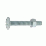 BOULON POELIER À TÊTE RONDE LARGE FENDUE EN CROIX ACIER ZINGUÉ BLANC CLASSE 4.8 NFE 25128/DIN 555 4X40 BOÎTE DE 200 - ULTIMA - 80304040