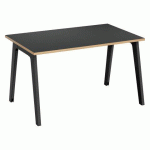 BUREAU DROIT EDEN ARCHE CARBONE CHANT CHÊNE CLAIR L 120 CM AVEC GOULOTTE