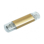 CLÉ USB ALUMINIUM ON THE GO OTG 8 GB - DORÉ - CLÉ USB PUBLICITAIRE