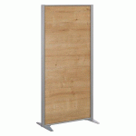 CLOISON B-ZEN BOIS CADRE GRIS ARGENT L 81 X H 160 CM SANS PIÈTEMENT CHÊNE NATUREL