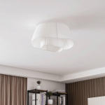 LINDBY PLAFONNIER ERYNDOR, BLANC, TEXTILE, Ø 47 CM, E27