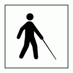 LOT DE 2 - PICTOGRAMME - ACCESSIBILITÉ MALVOYANT OU AVEUGLE - ISO 7001 250 X 250 MM VINYLE SOUPLE AUTOCOLLANT BLANC
