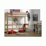 PACK LIT MEZZANINE DOUGLAS + MATELAS  BOIS NATUREL 90X190 CM/OPT:MATELAS FEEVAH HR