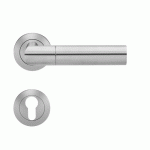 POIGNÉES DE PORTE SUR MINI-ROSACES CARRÉES ER 46QM SEATTLE - SATINÉ - CLÉ I KARCHER DESIGN