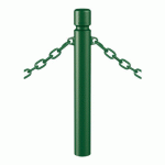 POTELET AGGLO Ø 102 MM À CHAINES 2 ANNEAUX - ZINC VERT 6005 - PROCITY