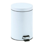 POUBELLE À PÉDALE  MÉTAL  BLANCHE 5 L