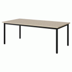 TABLE MALIBU 160X80 T3 4P ST ISOS BEIGE 1460/BEIGE NOIR 9005