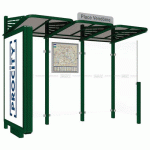 ABRI BUS CONVIVIALE 3 M CAISSON BARDAGE DROIT VERT 6005 - PROCITY