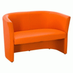 CANAPÉ PREMIUM 2 PLACES - SIMILI CUIR ORANGE