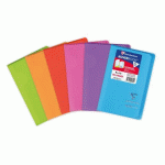 LOT DE 10 - CARNET PIQUÉ KOVERBOOK 9X14CM 96 PAGES PETITS CARREAUX COUVERTURE POLYPROPYLÈNE TRANSPARENT - ASSORTIS