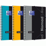 LOT DE 5 - CAHIER OXFORD ETUDIANTS NOMADBOOK B5 PETITS CARREAUX 5MM 160 PAGES RELIURE SPIRALE COUVERTURE POLYPRO COLORIS ASSORTIS