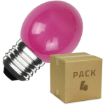 PACK 4 AMPOULES LED E27 3W 300 LM G45 ROSE ROSE