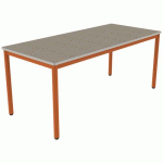 TABLE CARÉLIE 180X80 T6 STRAT POLY. ÉRABLE GOT. BEIGE/PAPAYE - MOBIDECOR