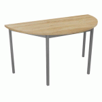 TABLE DE RÉUNION DEMI-LUNE TREFF 140 X 70 CHÊNE VIEILLI/ ALU
