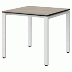 TABLE MALIBU 80X80 T5 SOUDÉ STR ACACIA/NOIR BLC 9016