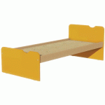 LIT TÊTE ET PIED DÉCO SOMMIER AGGLO 90X190 CM IDENTITÉ ARGENT/ORANGE - MANUTAN COLLECTIVITÉS