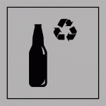 SIGNALÉTIQUE DE RECYCLAGE POUR VERRE - PI PF 065 - ISO 7001  - 125 X 125 MM - VINYLE SOUPLE AUTOCOLLANT - GRIS - LOT DE 3