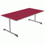 TABLE BANDANA 160X80 T3 DL STRAT POLYURÉTH. CERISE GRIS/9006 - MOBIDECOR