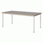 TABLE MALIBU 160X80 T4 4P STRA ALAISÉ BÉTON F186/BLC 9016