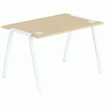 BUREAU GARY 100 X 70 CM PIED BLANC PLATEAU CHÊNE CLAIR - MBA