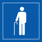 LOT DE 2 - PANNEAU ACCÈS PRIORITAIRE AUX PERSONNES ÂGÉES - ISO 7001 - 250 X 250 - BLEU - PVC