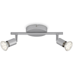 PLAFONNIER LED SPOT BRILONER LEUCHTEN RAY, 3 W, 250 LM, IP20, COULEUR TITANE, MÉTAL, INCL., 2X GU10, 25,5 X 7 X 9,5 CM