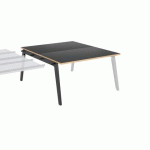 PÔLE DE 2 BUREAUX SUIVANTS EDEN ARCHE + GOULOTTE L 140 CM CARBONE PIÈTEMENT CARBONE