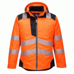 PORTWEST T400 PARKA HV PW3 ORANGE/NOIR - TAILLE M