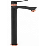 REA - ROBINET DE LAVABO VIRAL BLACK / ROSE GOLD HIGH - NOIR / OR ROSÉ