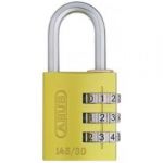 ABUS CADENAS ALU À COMBINAISON 3 CHIFFRES TAILLE 30 MM ET ANSE 7 MM - JAUNE