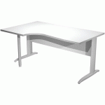 BUREAU 90° GAUCHE PIEDS L MÉTAL FAST 160CM BLANC CHROME