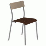 CHAISE ANDRÉ 4P T6 ASS WENGÉ DOS HÊTRE PIÈTEMENT GRIS 9006 - MOBIDECOR