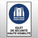 PANNEAU EPI - GILET SÉCURITÉ OBLIGATOIRE - M015 - ISO 7001  - PVC À VISSER - A4