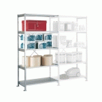 RAYONNAGES ACIER GALVANISÉ ÉLÉMENT SUIVANT H 200 X L 106 X P 63 CM TÔLE D