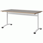 TABLE MALIBU 160X80 T6 DL STRA ALAISÉ BÉTON F186/BLC 9016