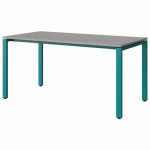 TABLE MALIBU 160X80 T6 SOUDÉ STRA ABS BÉTON F186/BLEU 5018